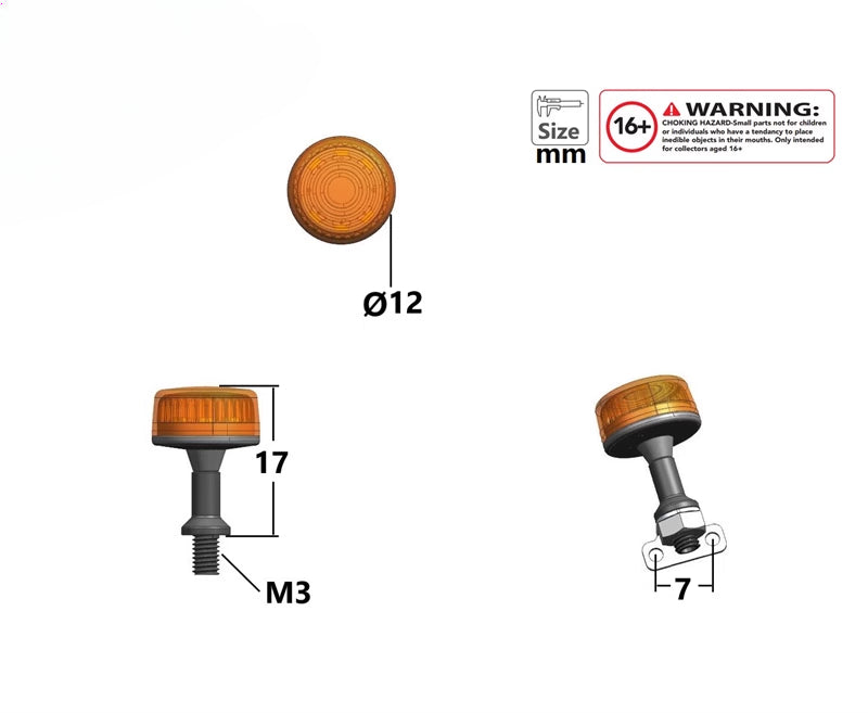 Rotating Light for 1/14 Tamiya Rc Tractor 2RL-012