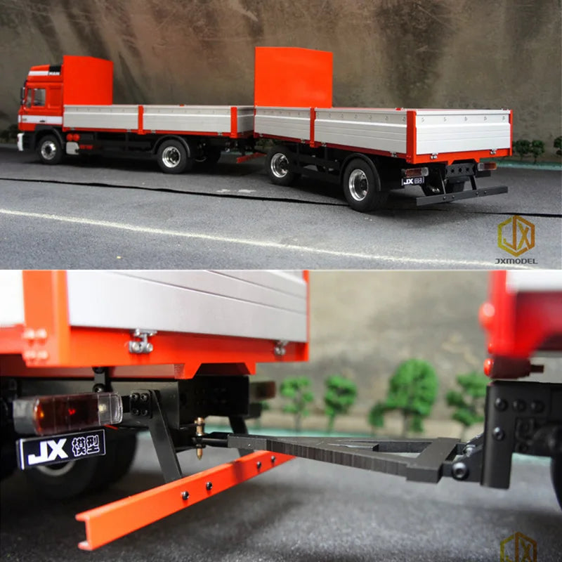 Unpainted JXModel metal 2-axle Trailer  for Tamiya Rc Truck Tipper