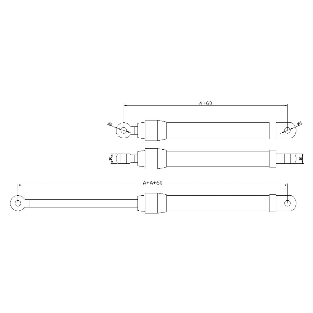 Cut Model CUT-YG02 Miniature Hydraulic Cylinder for 1/12 kabolite Rc Excavatoy