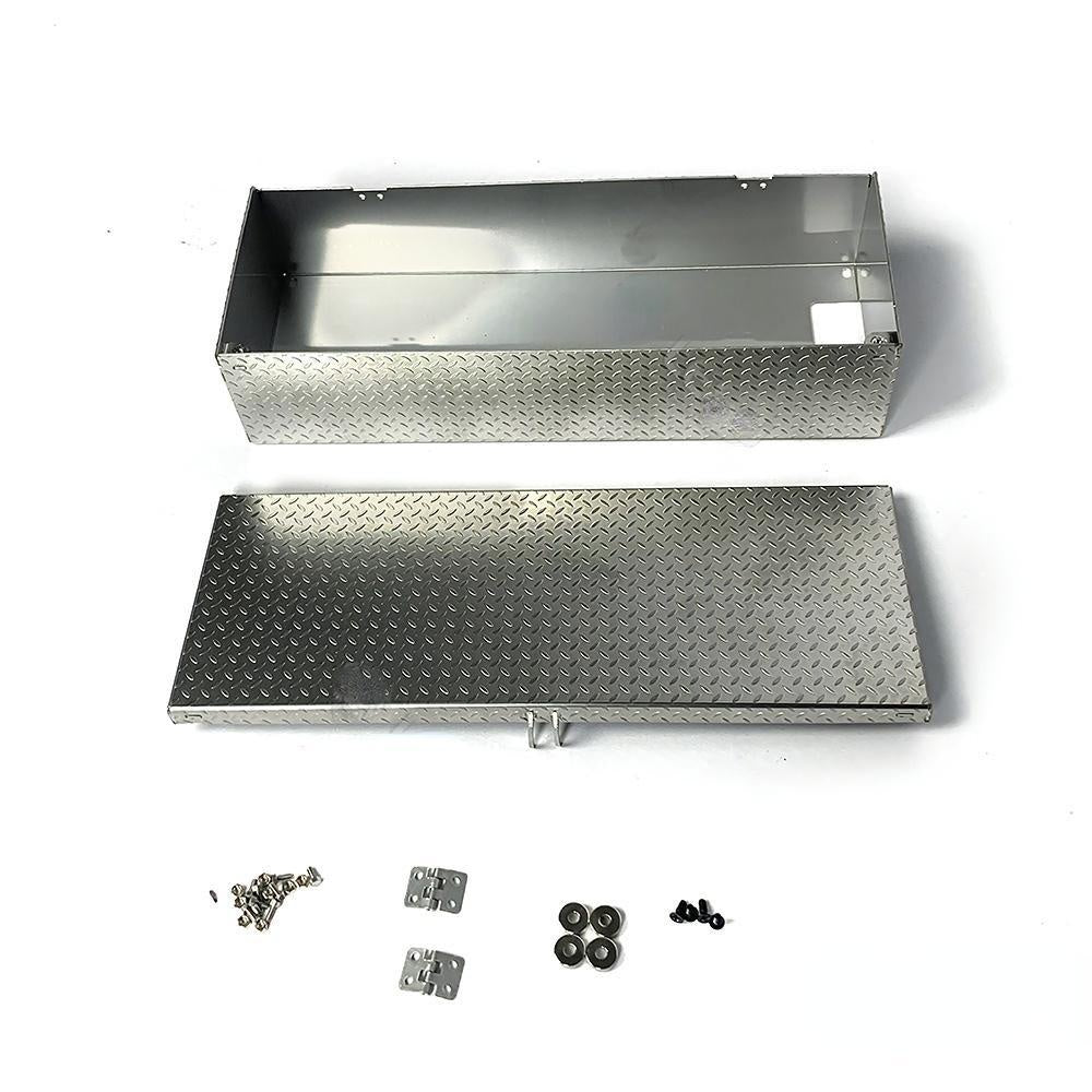 Stainless Steel Anti -sliding Battery Storage Box for 1/14 Tamiya Rc Tractor Truck