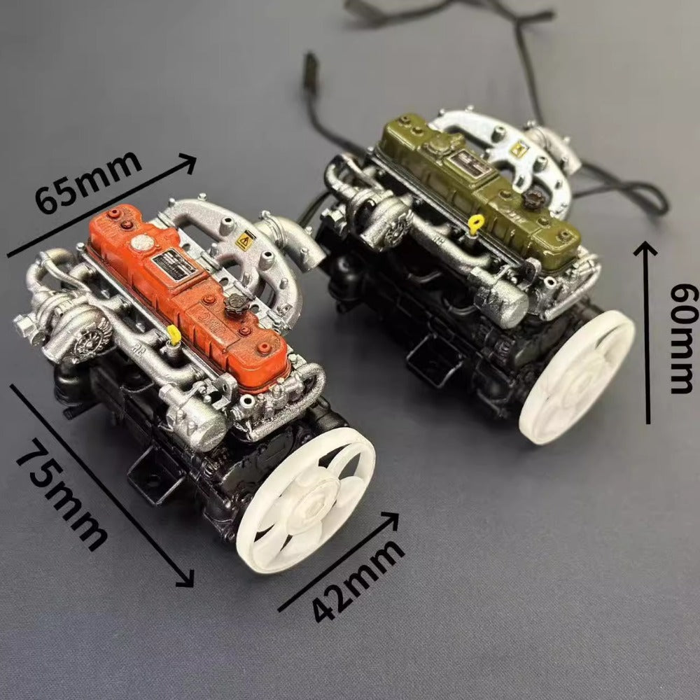 1/10 rc car simulation inline four-cylinder engine model with motor