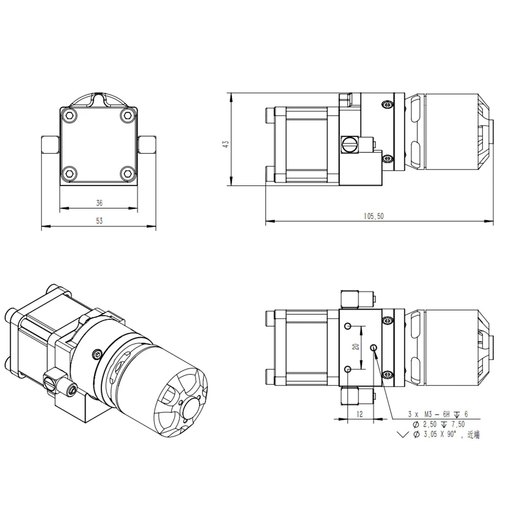 CUT-YDL-35B Brushless Hydraulic Oil Pump for RC Engineering Model