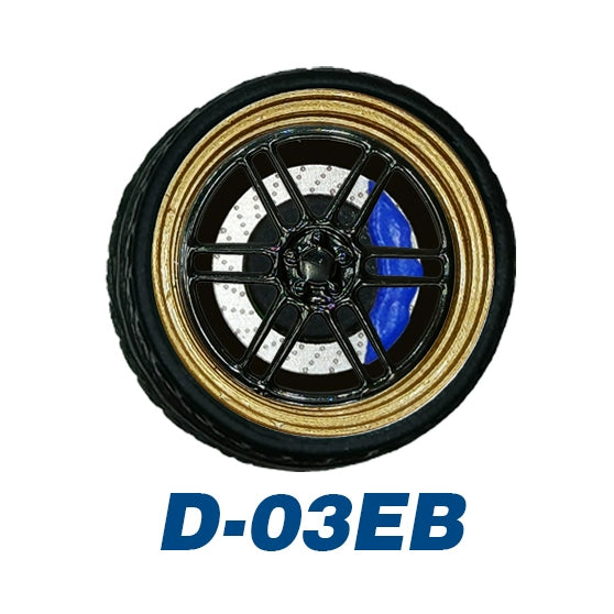 1/64 Static Model Car Alloy Wheels Rubber Tires with Bearings