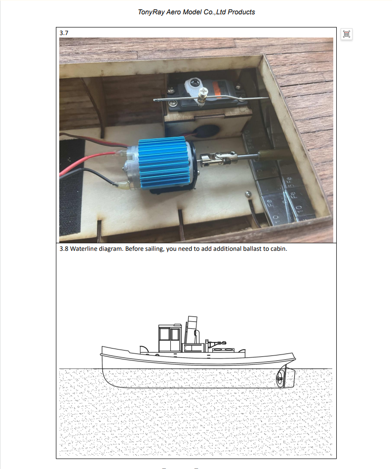 Tonyray 1/18 Vintage Steam Tug RC Wood kit Set