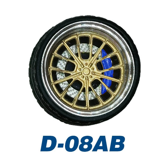 1/64 Static Model Car Alloy Wheels Rubber Tires with Bearings