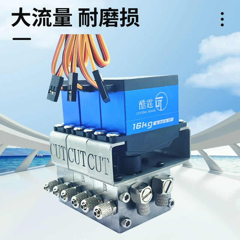 Cut Model CUT-BZ-20 Multi-channel Directional Valve for 1/12 RC Hydraulic Excavator