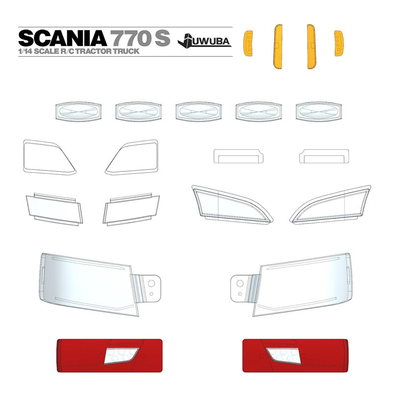 1/14 tamiya scania 56368 770s rc tractor tail lamp