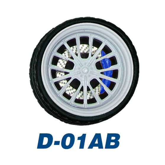 1/64 Static Model Car Alloy Wheels Rubber Tires with Bearings