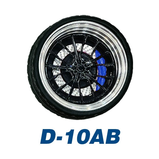 1/64 Static Model Car Alloy Wheels Rubber Tires with Bearings