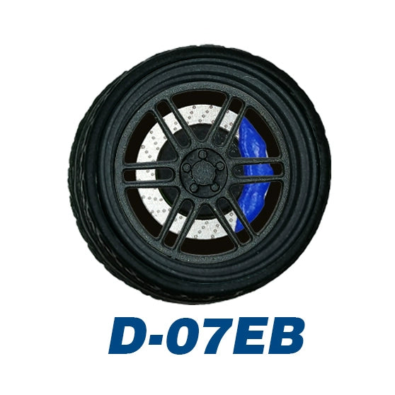 1/64 Static Model Car Alloy Wheels Rubber Tires with Bearings