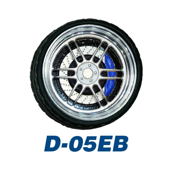 1/64 Static Model Car Alloy Wheels Rubber Tires with Bearings