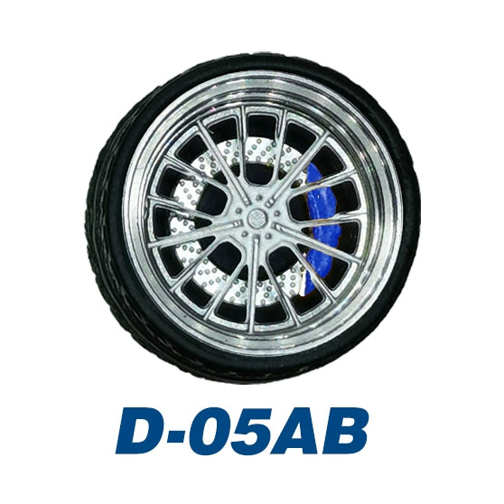 1/64 Static Model Car Alloy Wheels Rubber Tires with Bearings