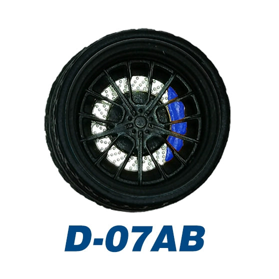 1/64 Static Model Car Alloy Wheels Rubber Tires with Bearings