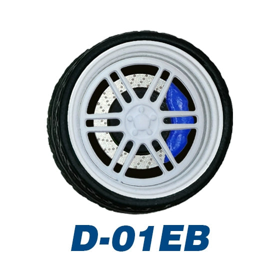 1/64 Static Model Car Alloy Wheels Rubber Tires with Bearings