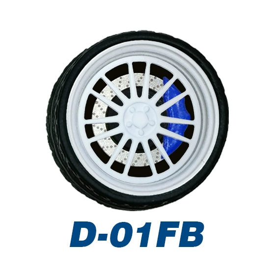 1/64 Static Model Car Alloy Wheels Rubber Tires with Bearings