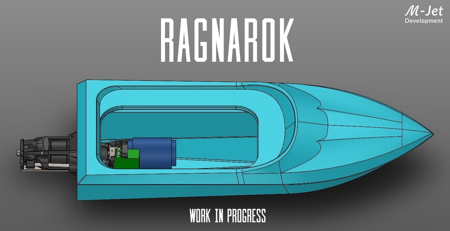 3D Printed Rc Jet Boat Ragnarok with M-JET-35 Jet Pump Kit 55CM