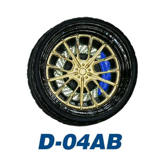 1/64 Static Model Car Alloy Wheels Rubber Tires with Bearings