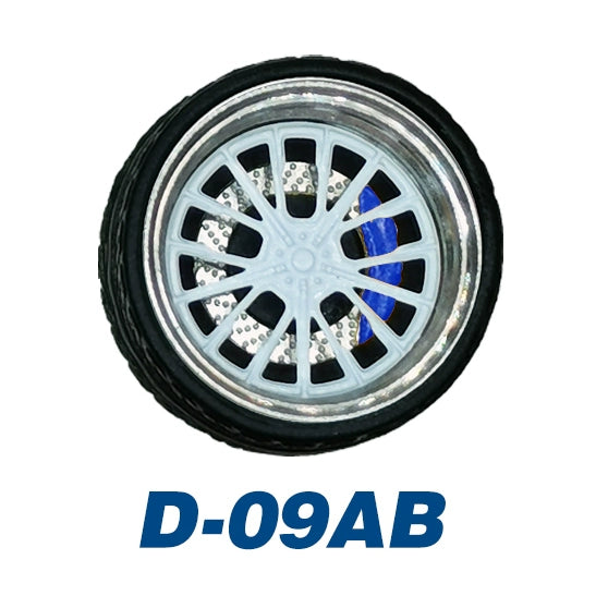 1/64 Static Model Car Alloy Wheels Rubber Tires with Bearings