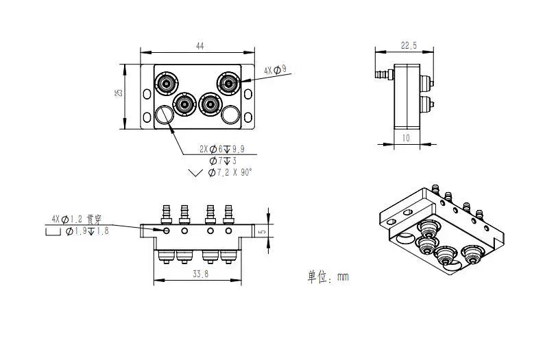 Kabolite K970 1/14 Engineering Excavator Quick Connector Male Female Head op part