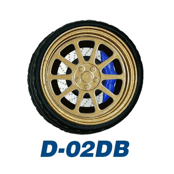 1/64 Static Model Car Alloy Wheels Rubber Tires with Bearings