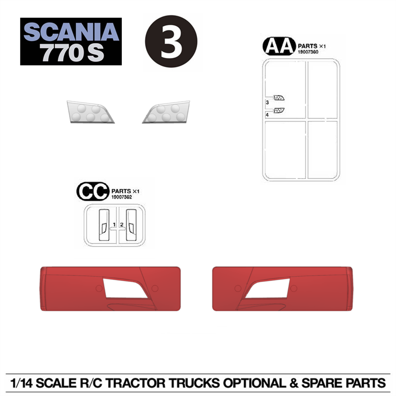 1/14 tamiya scania 56368 770s rc tractor tail lamp