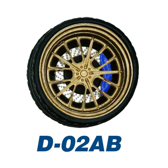 1/64 Static Model Car Alloy Wheels Rubber Tires with Bearings