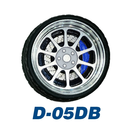 1/64 Static Model Car Alloy Wheels Rubber Tires with Bearings