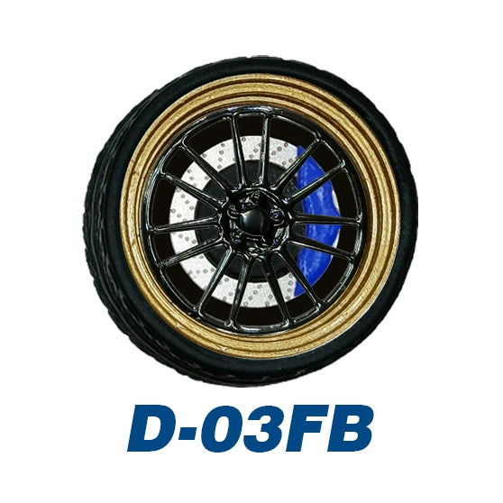 1/64 Static Model Car Alloy Wheels Rubber Tires with Bearings