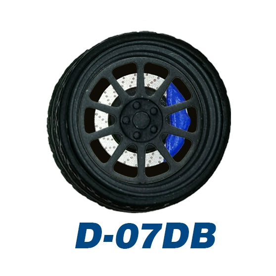 1/64 Static Model Car Alloy Wheels Rubber Tires with Bearings