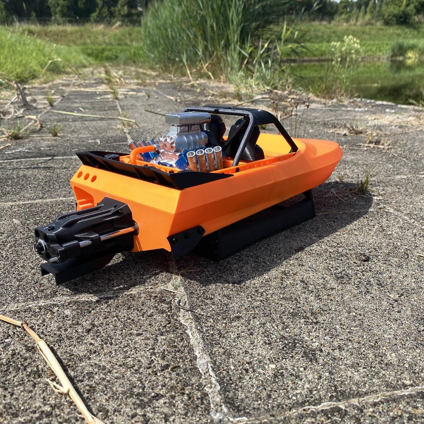 39Cm 3D Printed Super Sprint with M-JET-35 Rc Jet Boat KIT