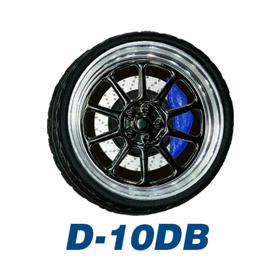 1/64 Static Model Car Alloy Wheels Rubber Tires with Bearings