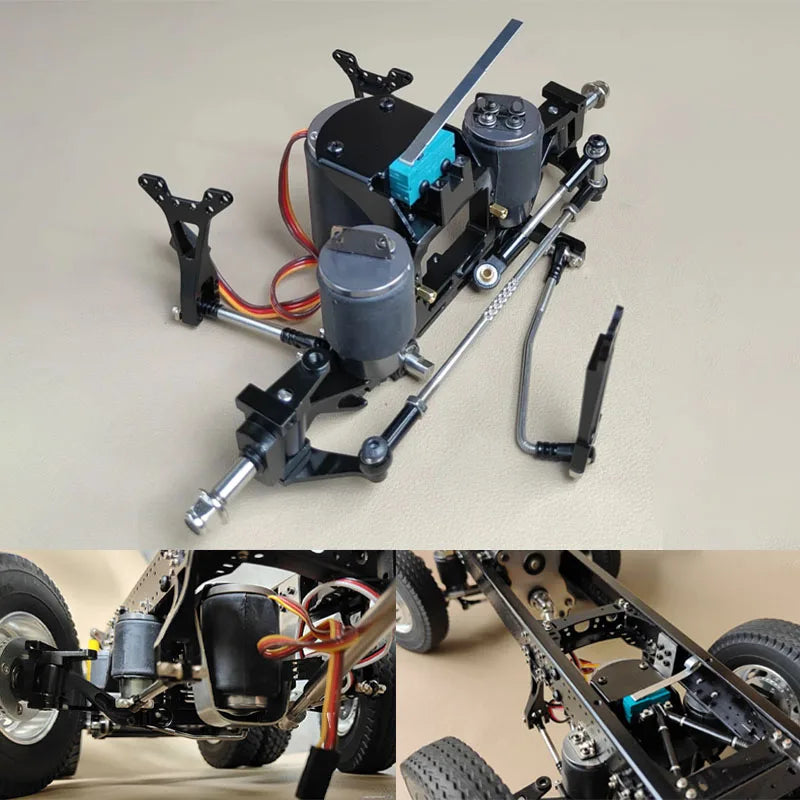 Lifting Axle Airbag Suspension System with Power Steering for 1/14 Tamiya Rc Truck