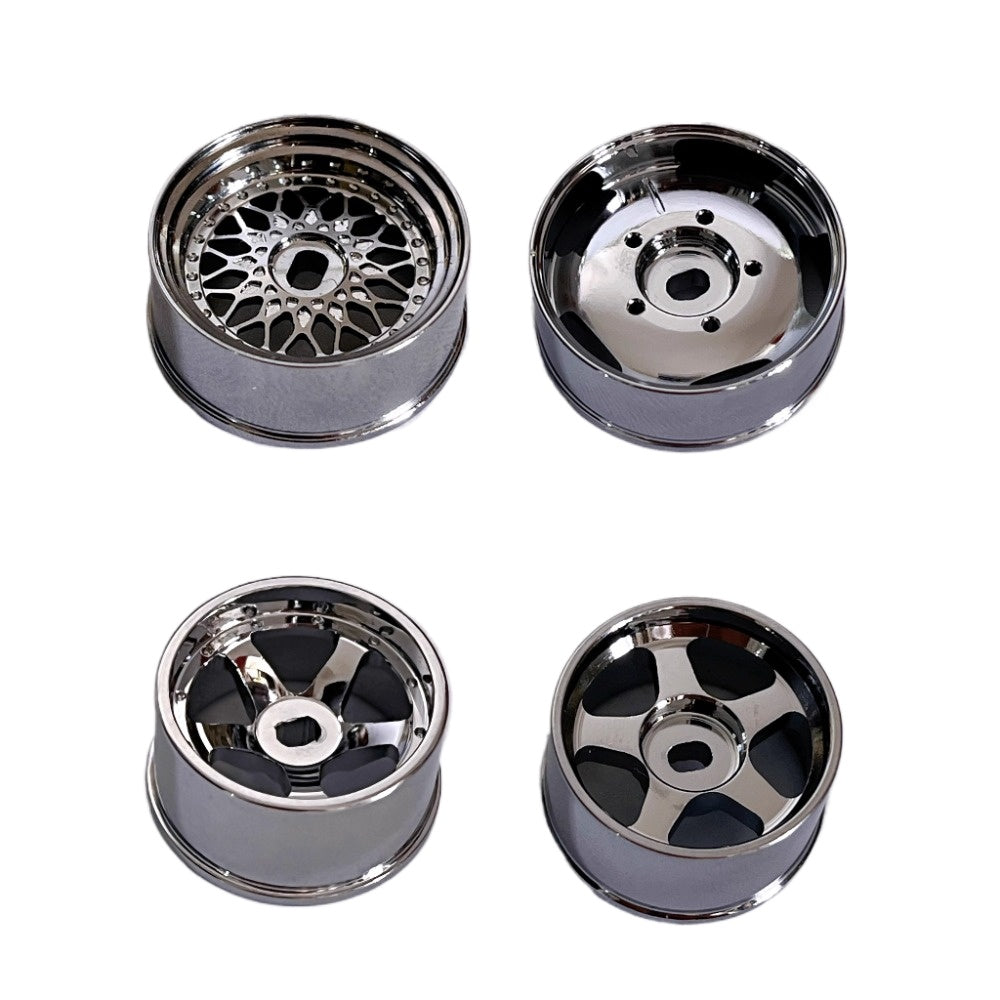 4Pcs 1/24 TG Super MINIZ Miniq TRC Art Rc Drift Car Chrome Plated Metal Wheel Hub 20MM 22mm