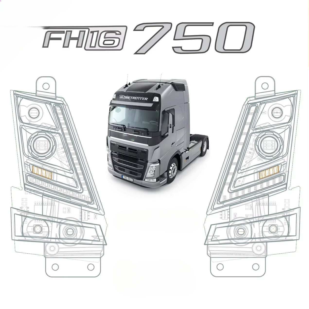 Headlight LED 5V  For 1/14 Tamiya FH16 750 For MFC-01 MFC-03 RC rc Tractor Truck 56360 56362