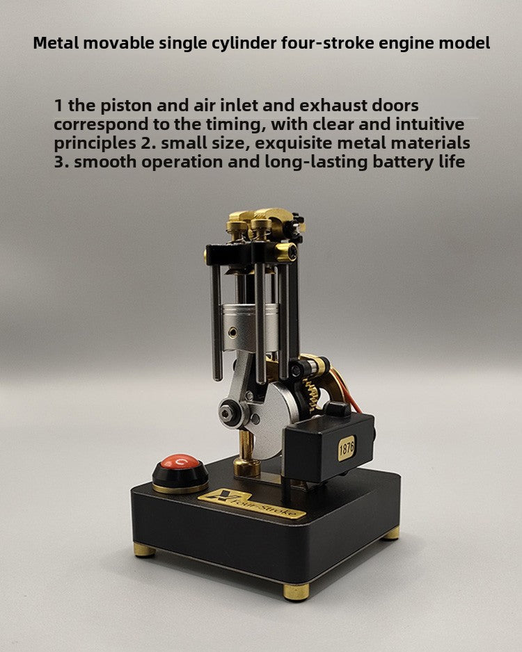 Mini movable metal horizontal bar four-stroke engine model