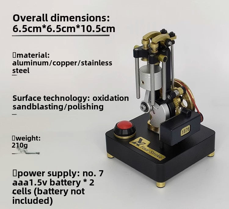 Mini movable metal horizontal bar four-stroke engine model